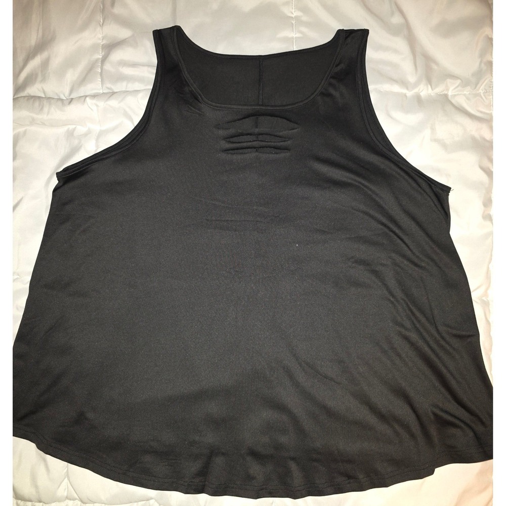 Shein Curve Womens 4XL Black Tank Top Cutout Ladder Neck Sleeveless Plus Size